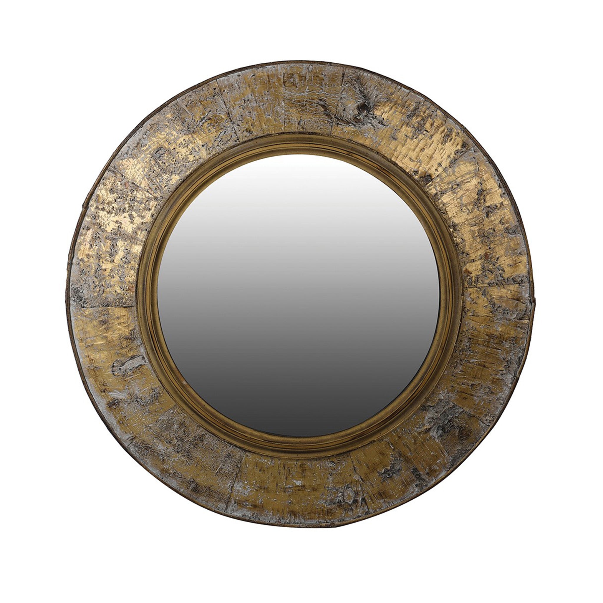 Rustic Bronze Round Mirror